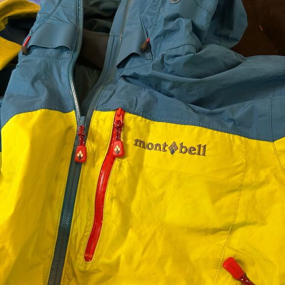 Montbell Jacket Womens Small Blue Yellow Charmoz Parka Well Loved Outdoor Winter - Picture 4 of 8